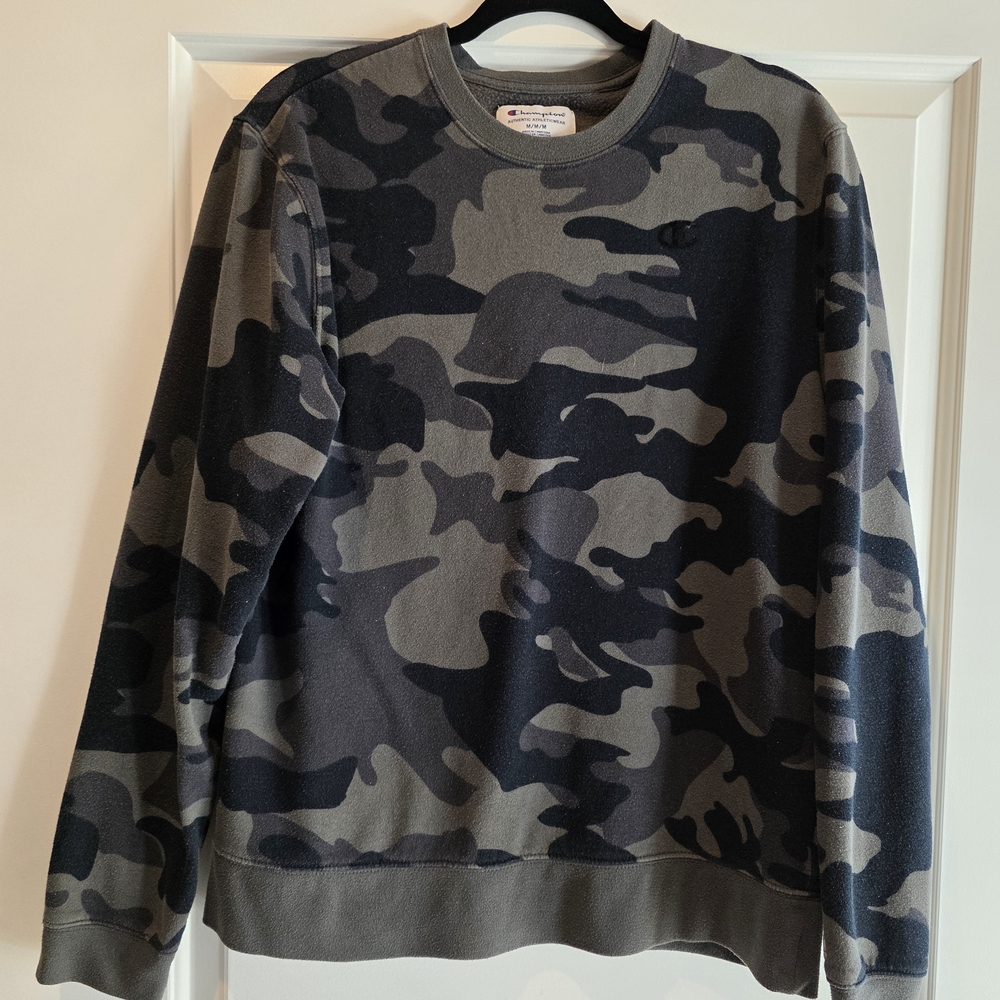 Champion Men's Camouflage Sweater - Black and Gray
